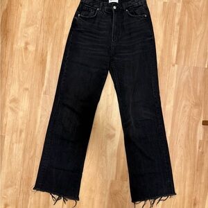 Women's Zara Black High Rise Wide Leg Jean